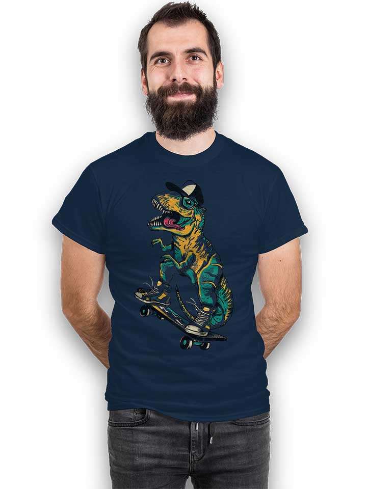 tyrannosaurus-rad-t-shirt dunkelblau 2