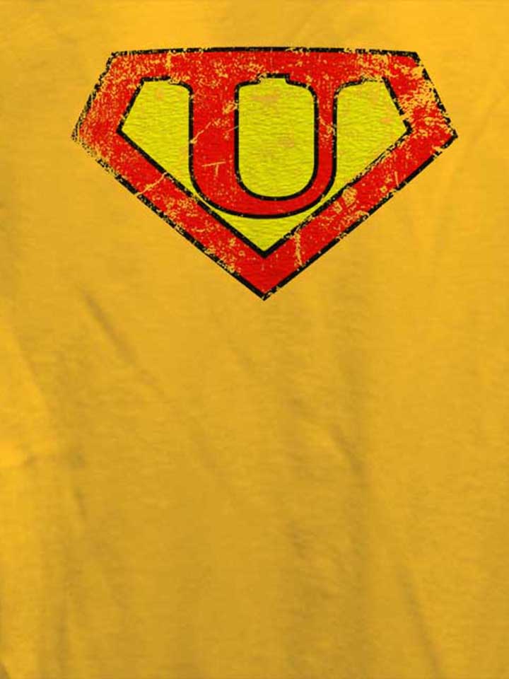 u-buchstabe-logo-vintage-damen-t-shirt gelb 4