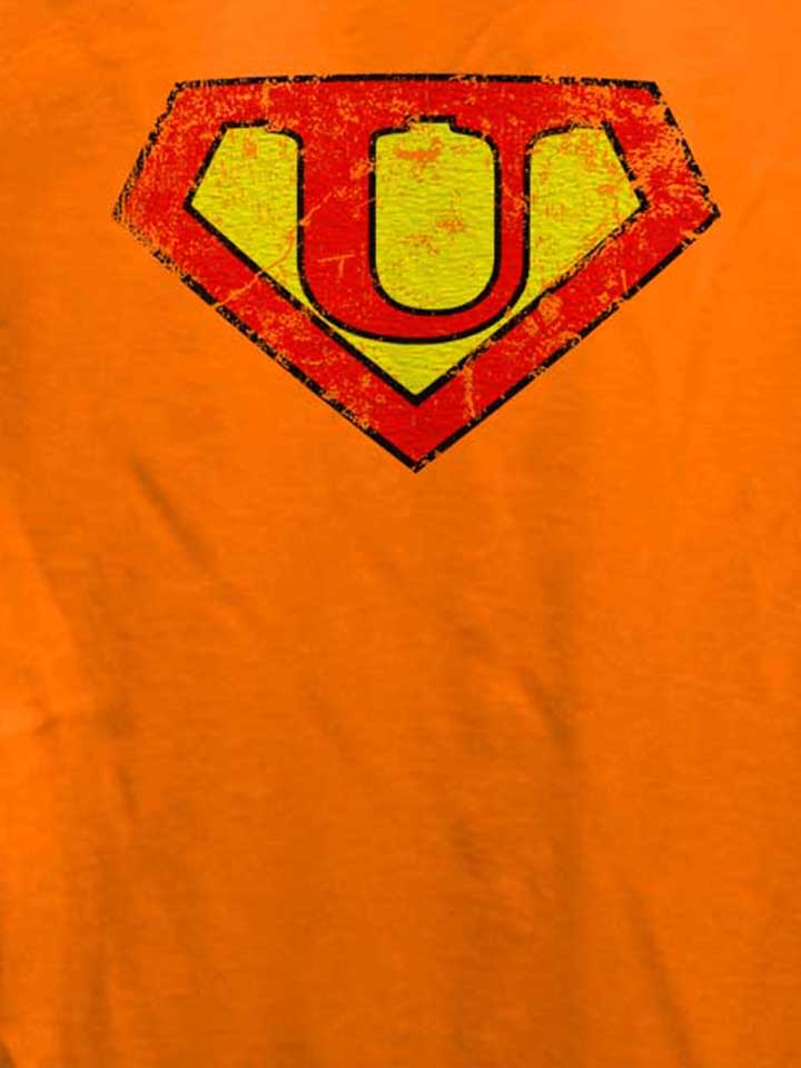 u-buchstabe-logo-vintage-damen-t-shirt orange 4