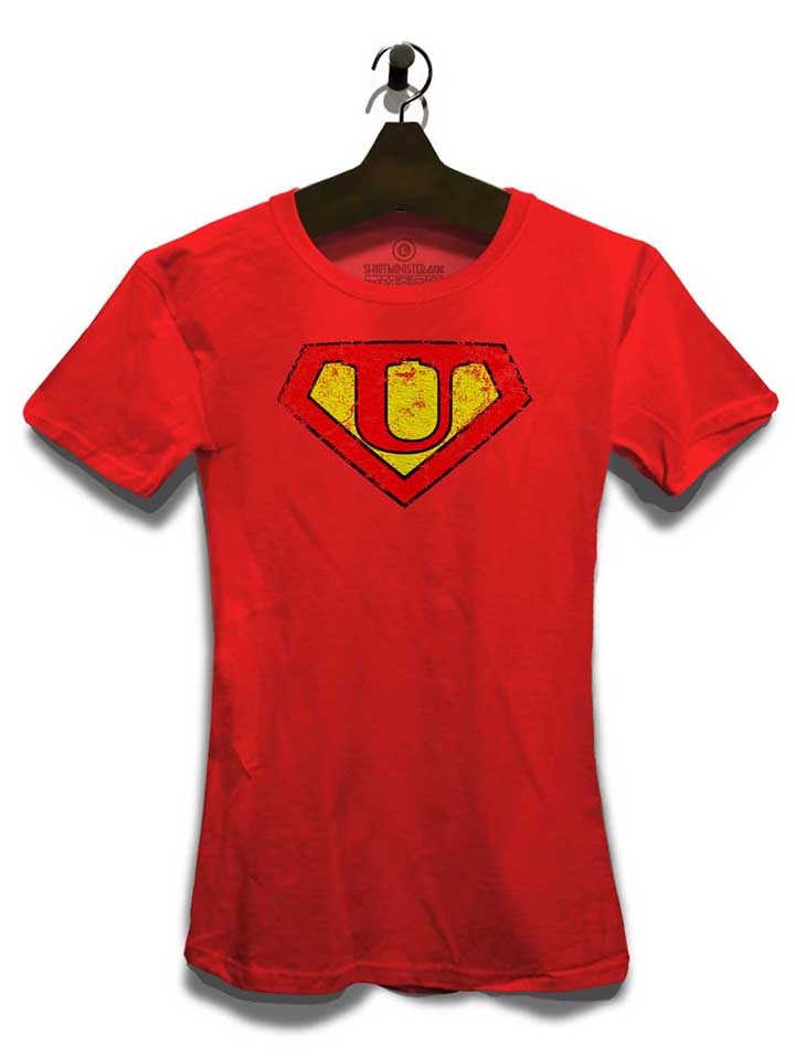 u-buchstabe-logo-vintage-damen-t-shirt rot 3
