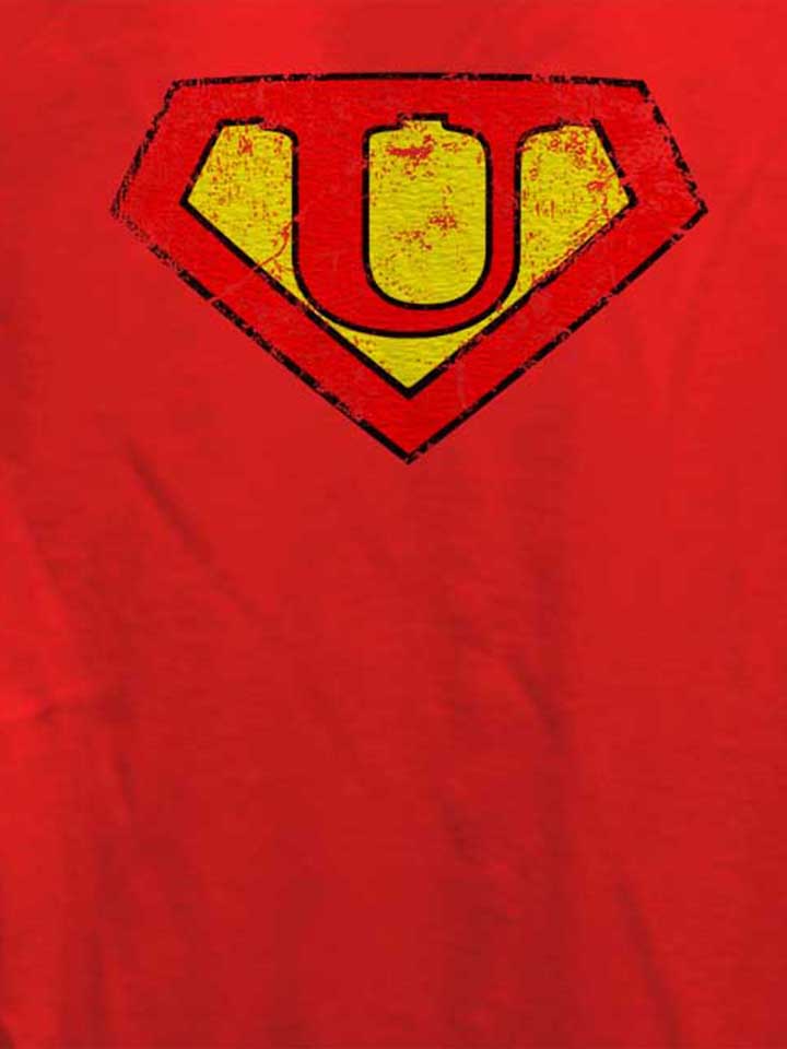 u-buchstabe-logo-vintage-damen-t-shirt rot 4