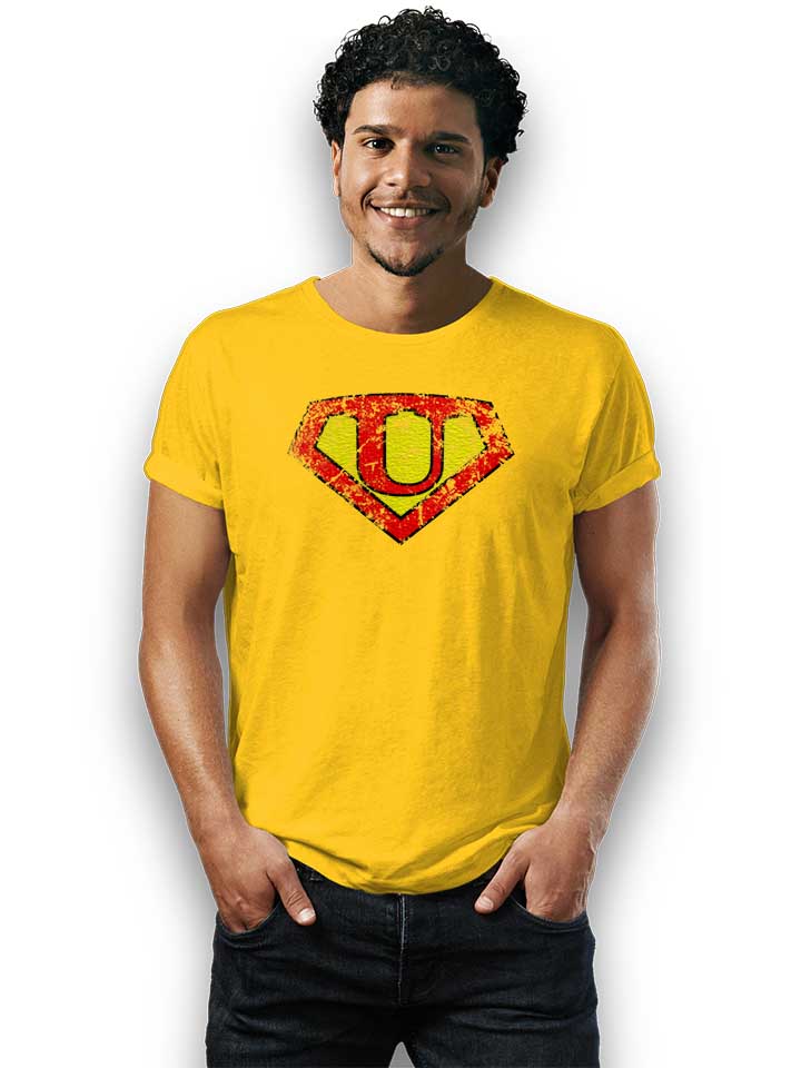 u-buchstabe-logo-vintage-t-shirt gelb 2