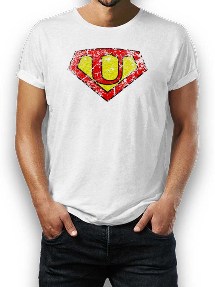 u-buchstabe-logo-vintage-t-shirt weiss 1
