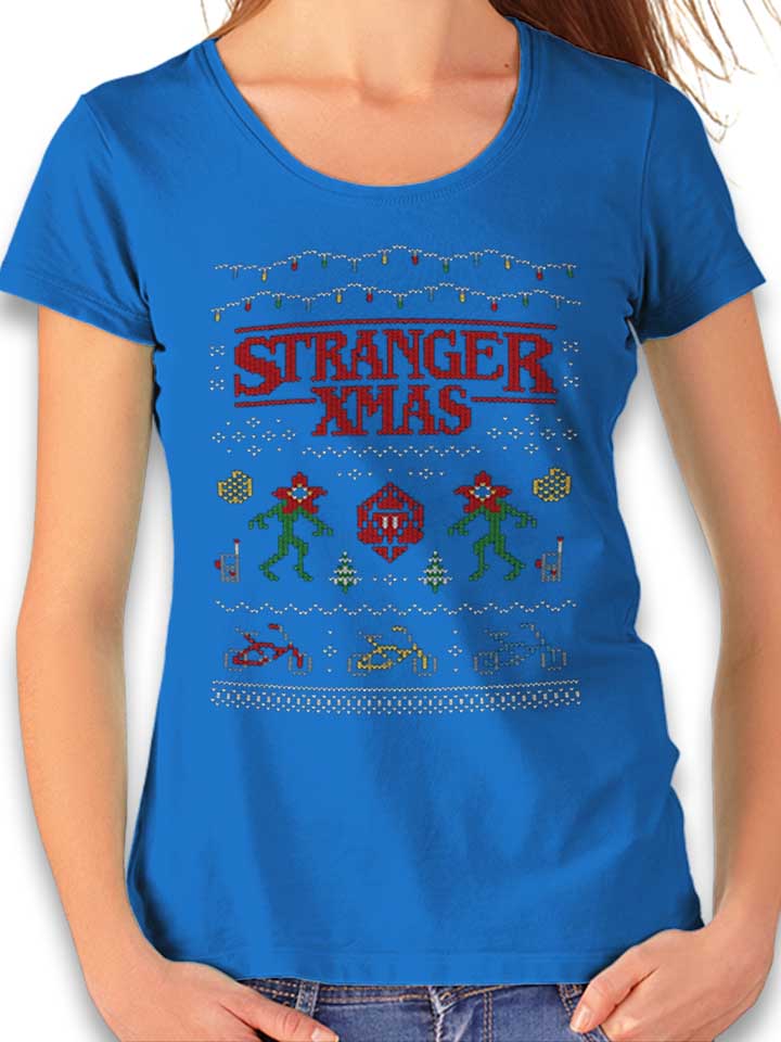 Ugly Swaeter Stranger Xmas Damen T-Shirt royal L