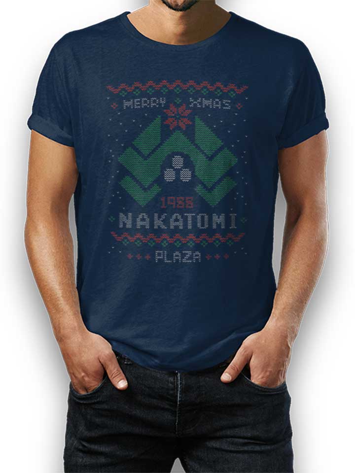 Ugly Sweater Die Hard Nakatomi T-Shirt dunkelblau L