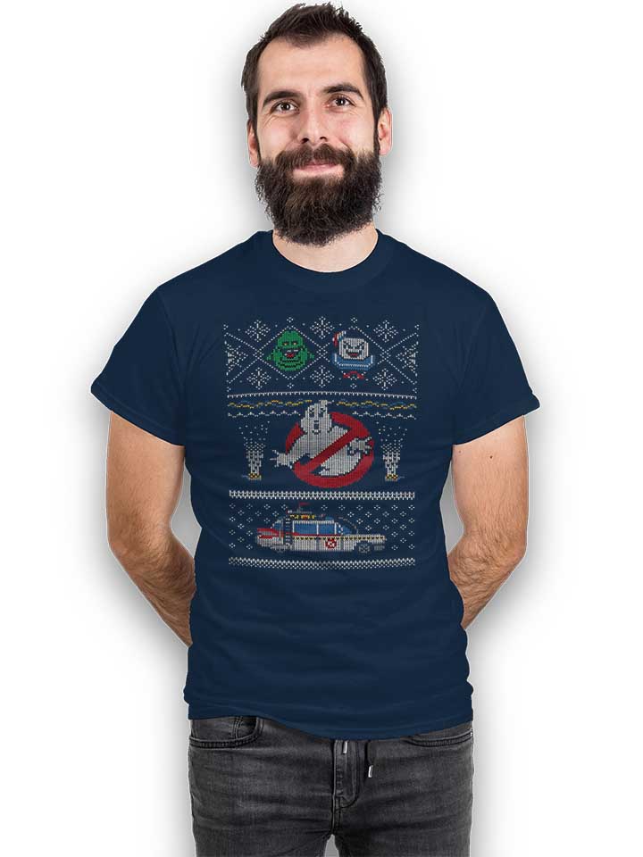 ugly-sweater-ghostbusters-02-t-shirt dunkelblau 2