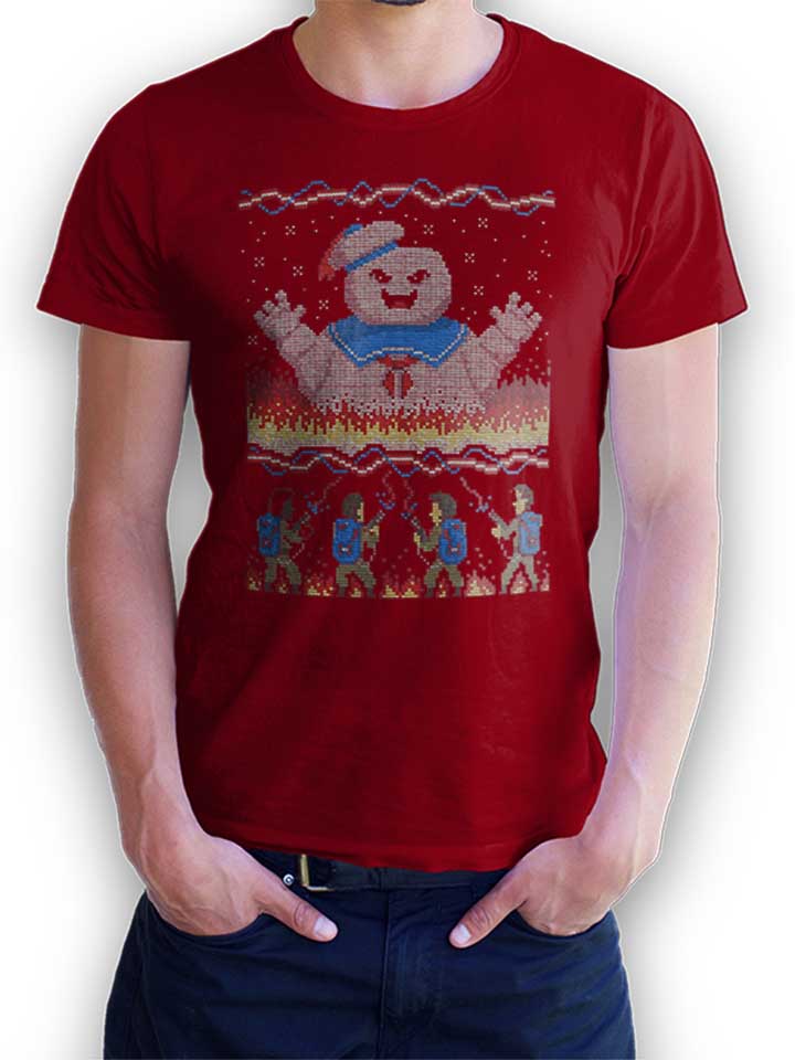 Ugly Sweater Ghostbusters T-Shirt maroon L