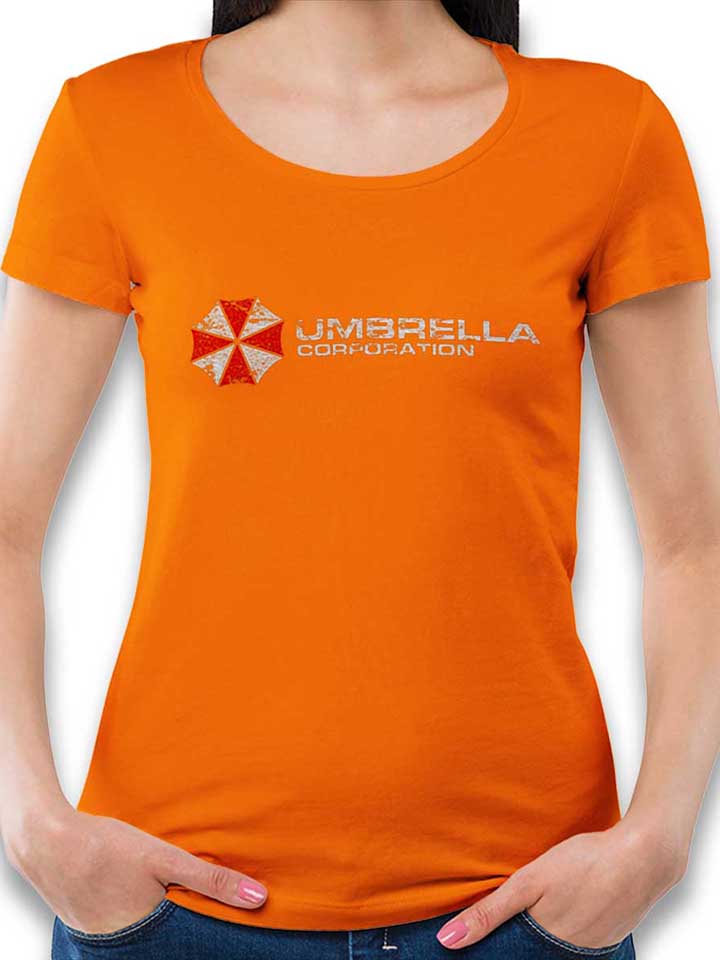 umbrella-corporation-vintage-damen-t-shirt orange 1