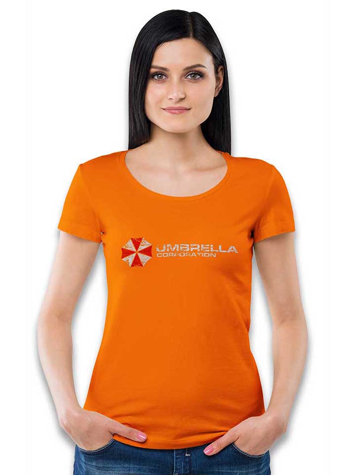 umbrella-corporation-vintage-damen-t-shirt orange 2