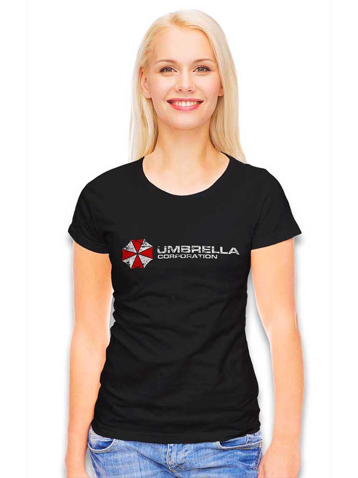 umbrella-corporation-vintage-damen-t-shirt schwarz 2