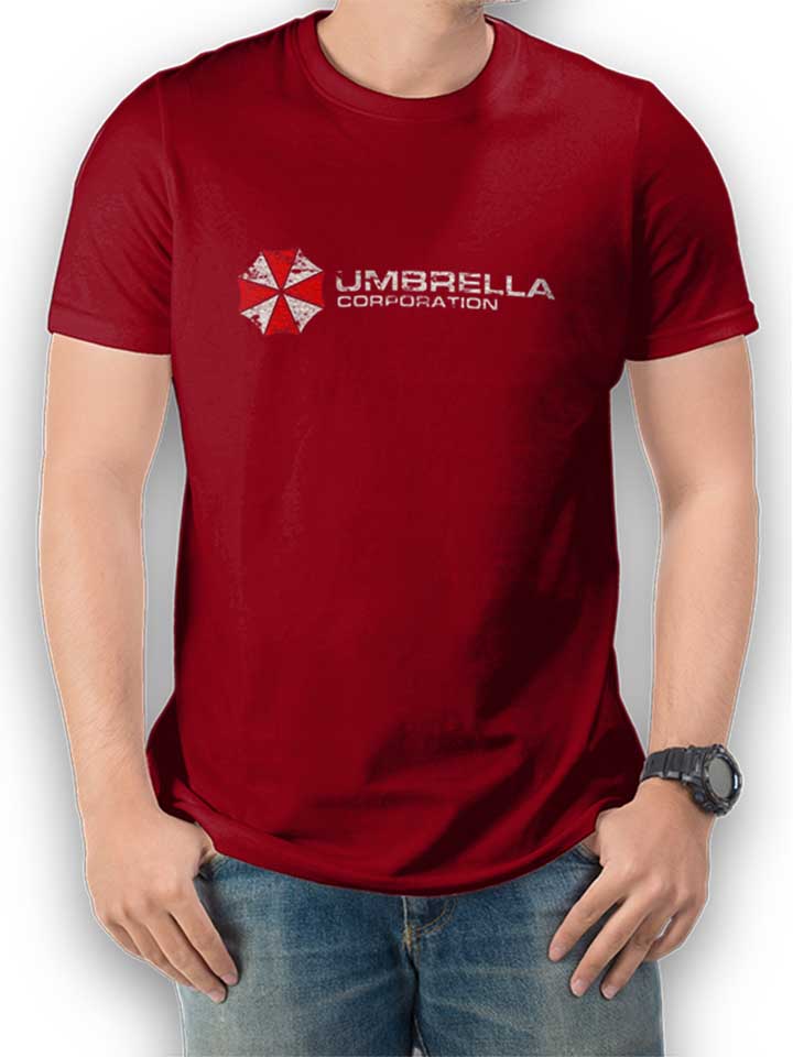 umbrella-corporation-vintage-t-shirt bordeaux 1