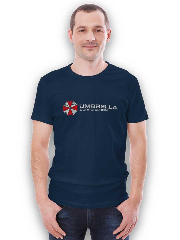 umbrella-corporation-vintage-t-shirt dunkelblau 2