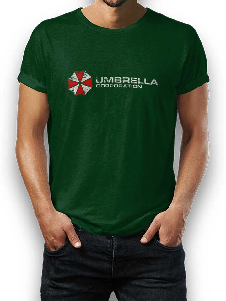 Umbrella Corporation Vintage Camiseta verde-oscuro L