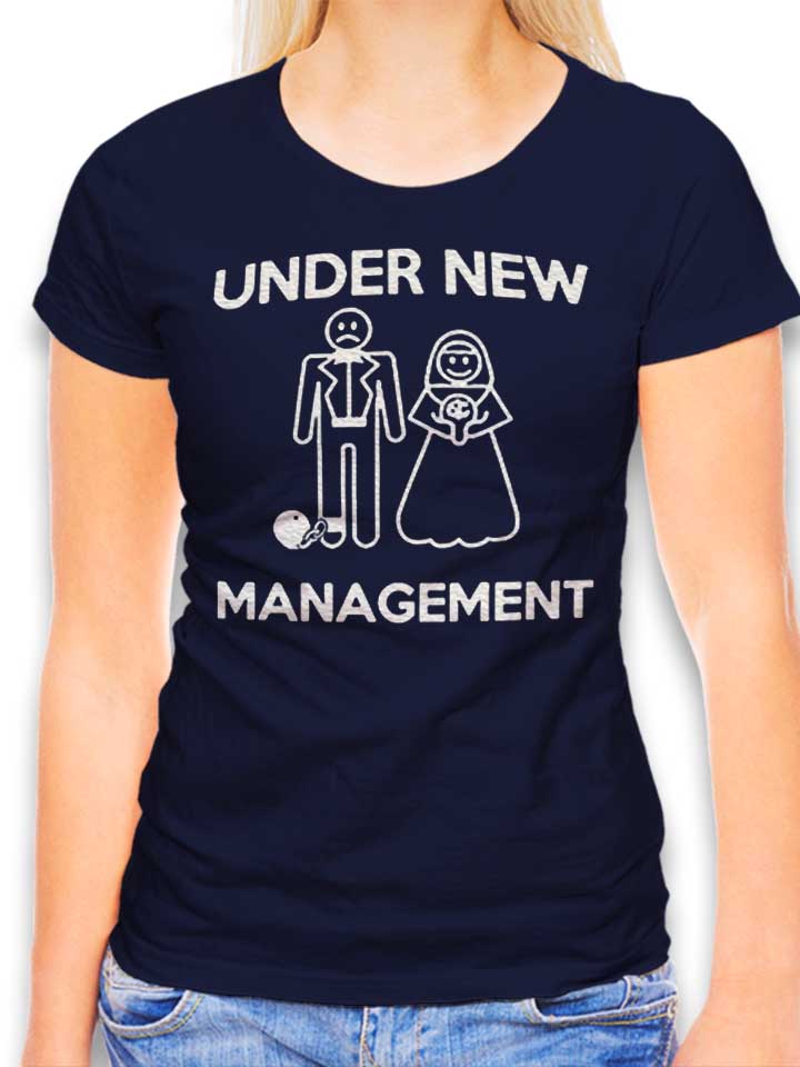 Under New Management Damen T-Shirt dunkelblau L