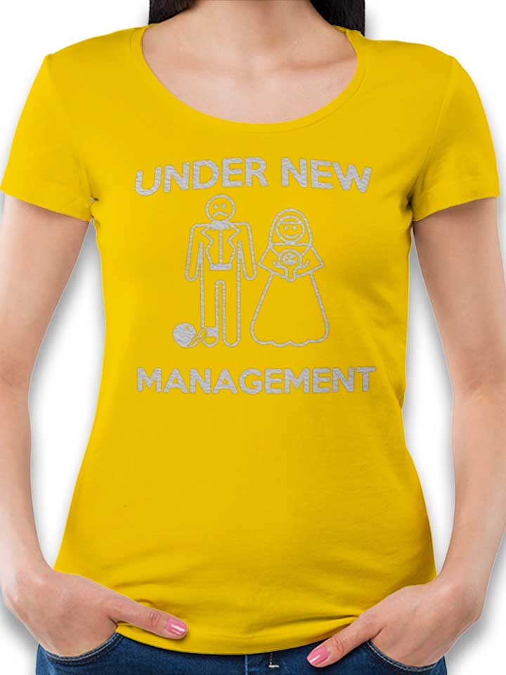 Under New Management Damen T-Shirt gelb L