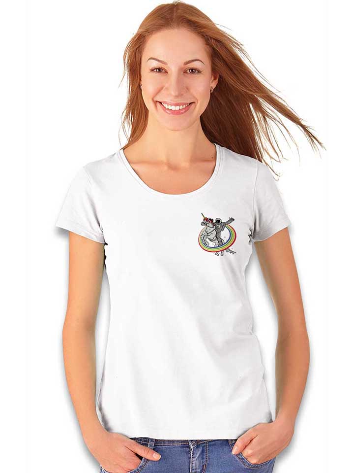 unicorn-astronaut-chest-print-damen-t-shirt weiss 2