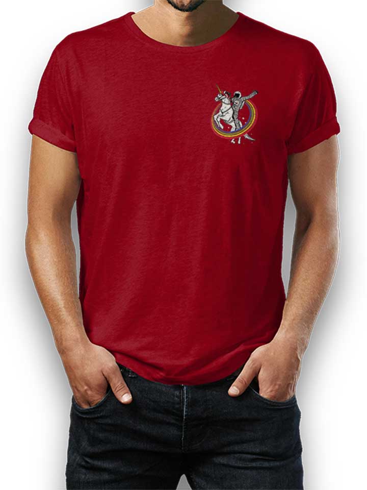 unicorn-astronaut-chest-print-t-shirt bordeaux 1