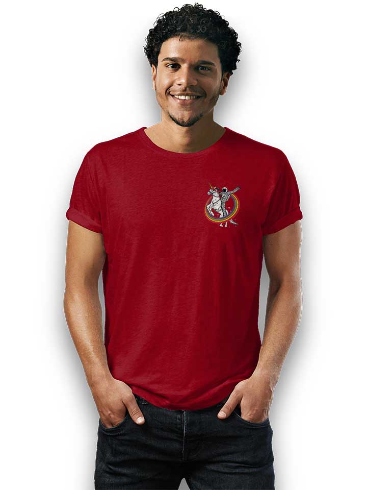 unicorn-astronaut-chest-print-t-shirt bordeaux 2