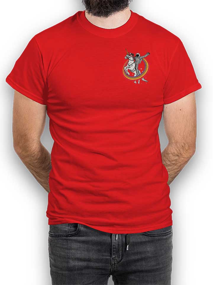 unicorn-astronaut-chest-print-t-shirt rot 1