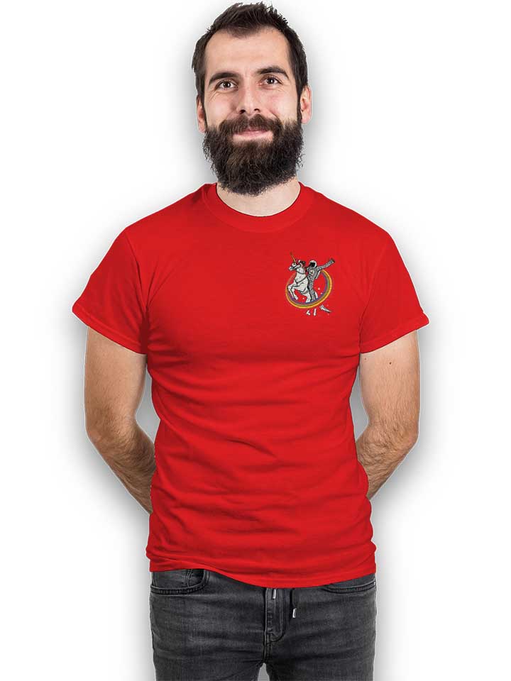 unicorn-astronaut-chest-print-t-shirt rot 2