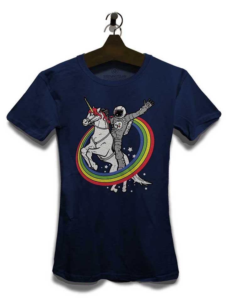 unicorn-astronaut-damen-t-shirt dunkelblau 3