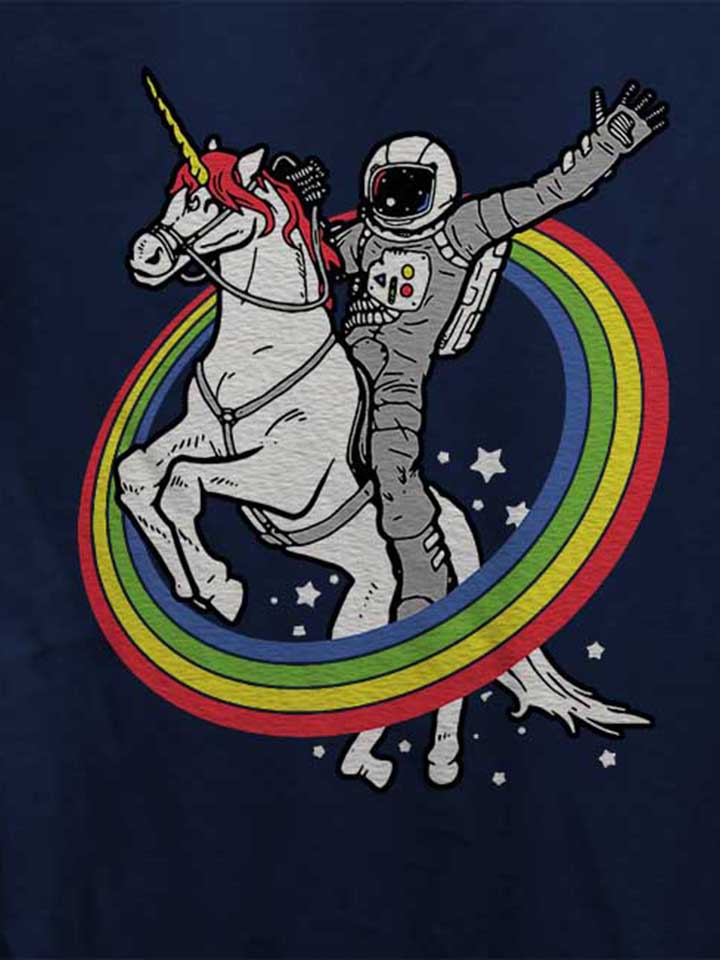 unicorn-astronaut-damen-t-shirt dunkelblau 4