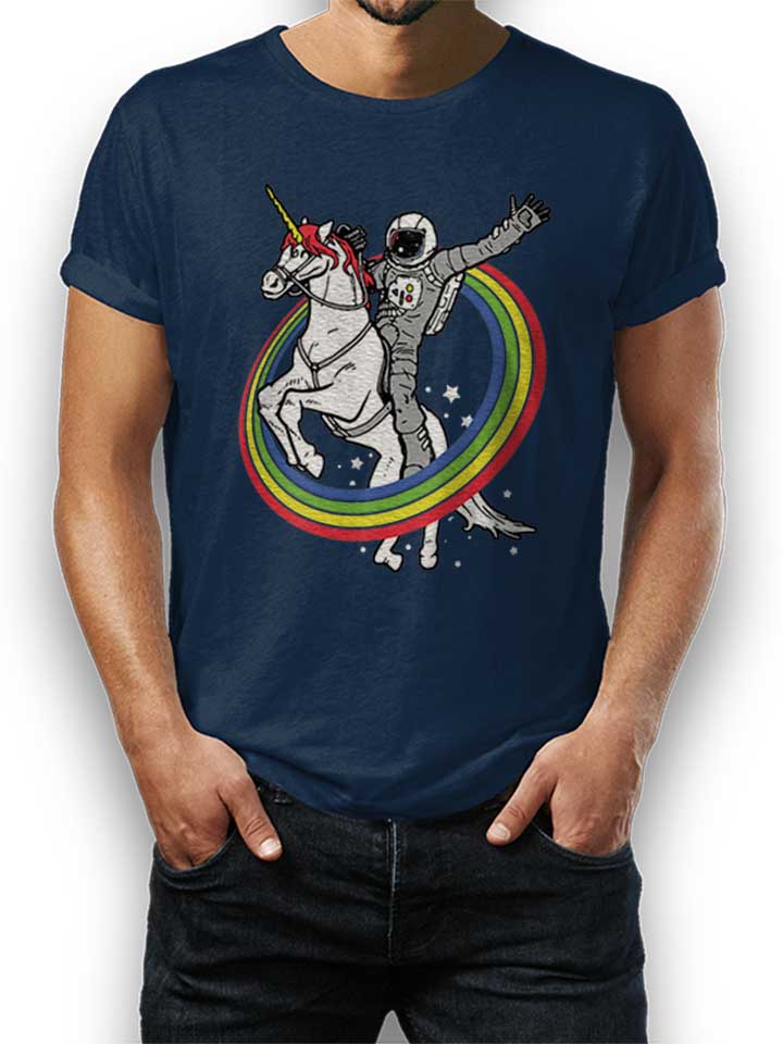 Unicorn Astronaut T-Shirt dunkelblau L