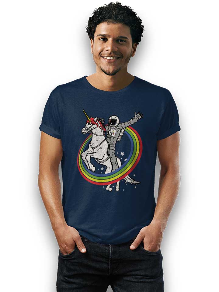 unicorn-astronaut-t-shirt dunkelblau 2