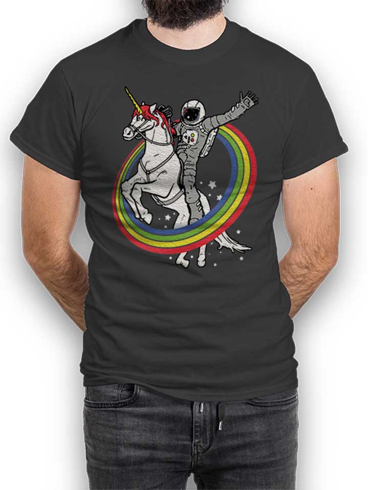 Unicorn Astronaut T-Shirt dunkelgrau L