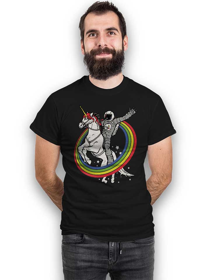 unicorn-astronaut-t-shirt schwarz 2