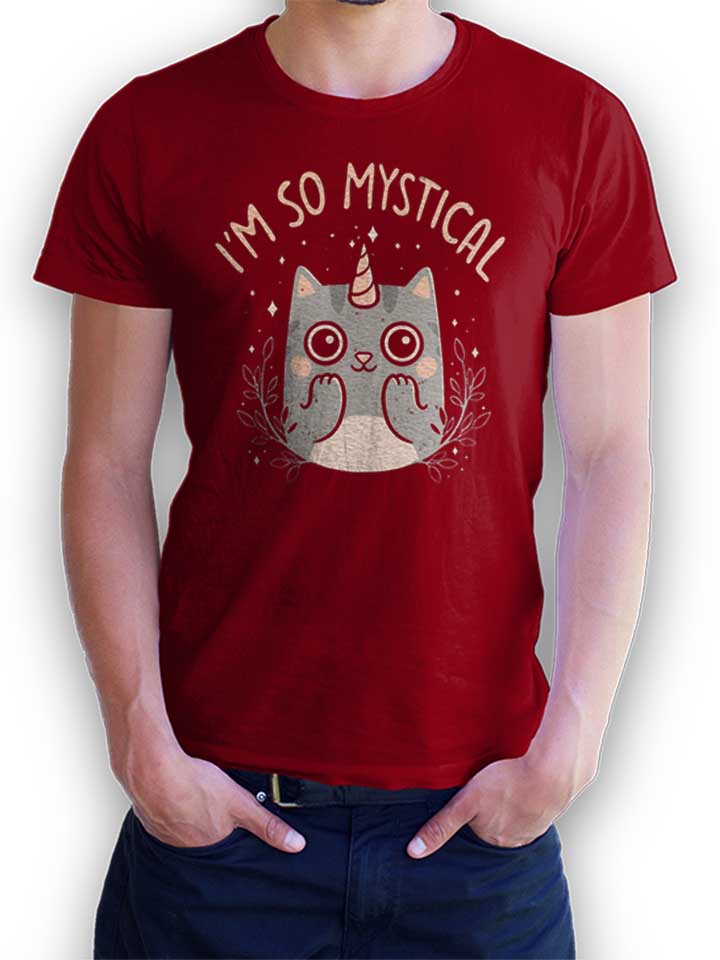 Unicorn Cat T-Shirt maroon L