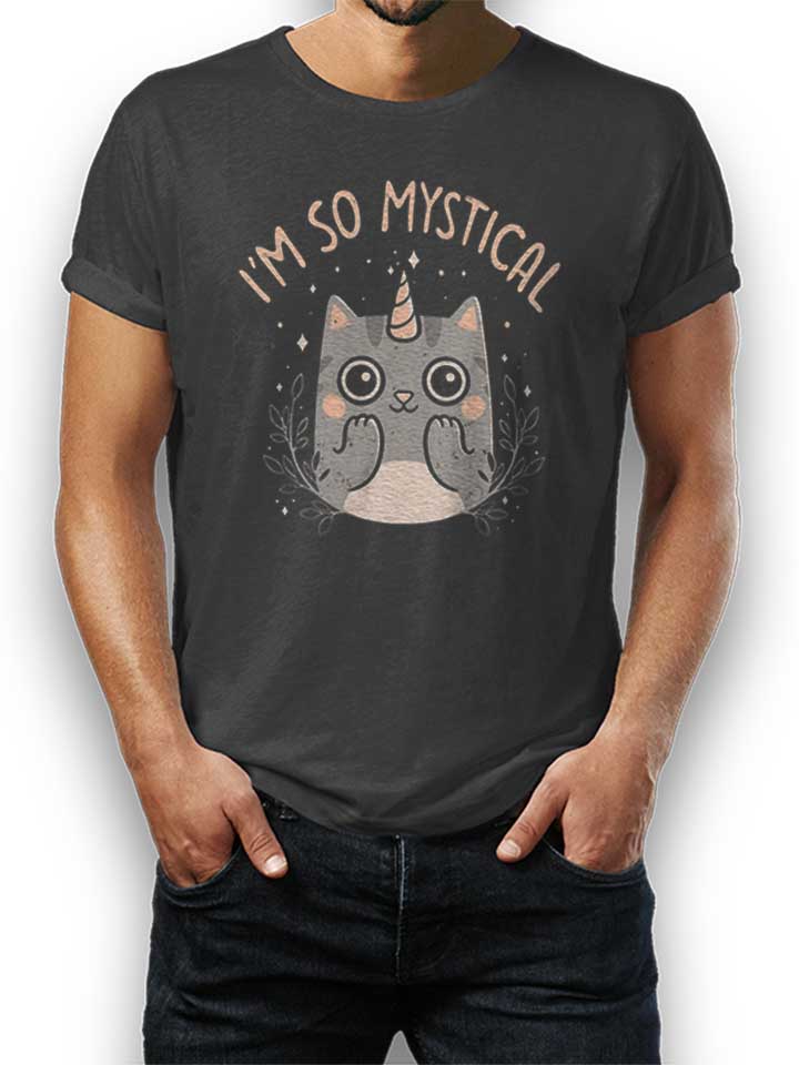 Unicorn Cat T-Shirt dunkelgrau L