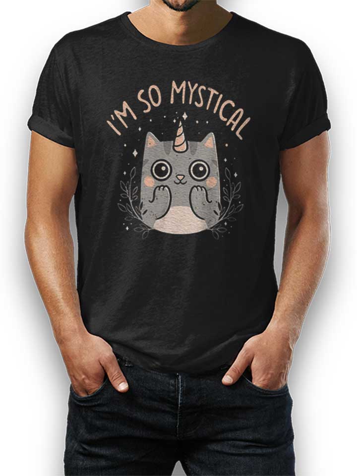 Unicorn Cat T-Shirt schwarz L