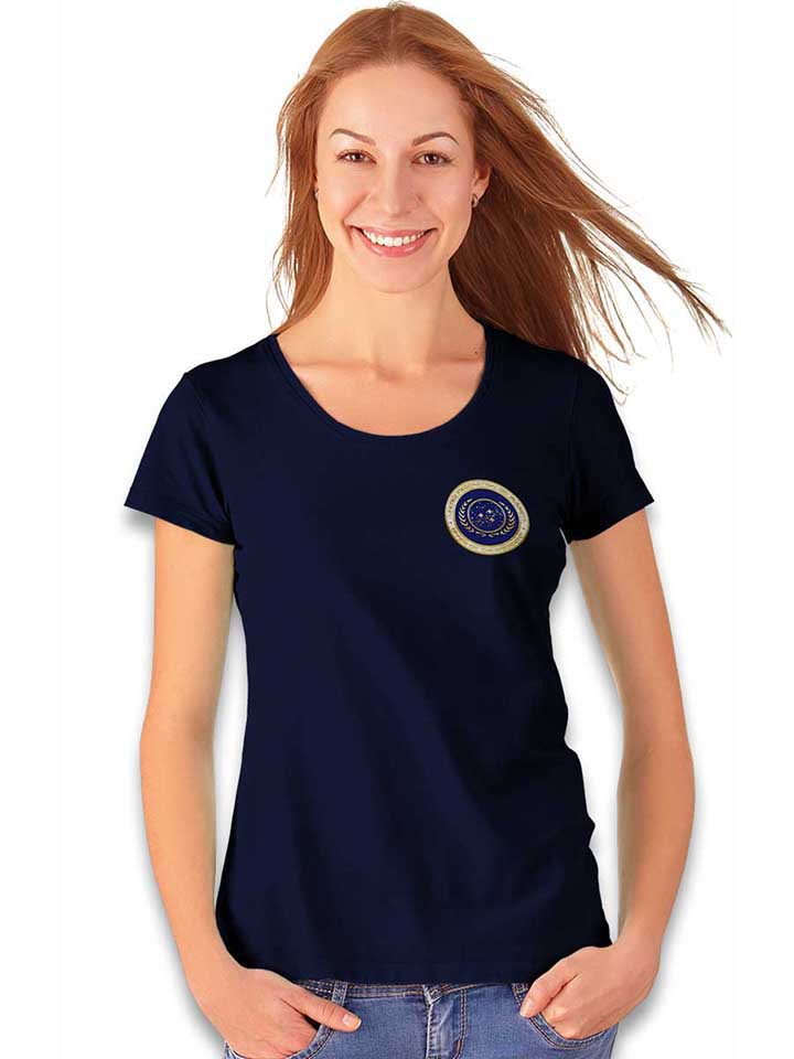 united-federation-of-planets-chest-print-damen-t-shirt dunkelblau 2