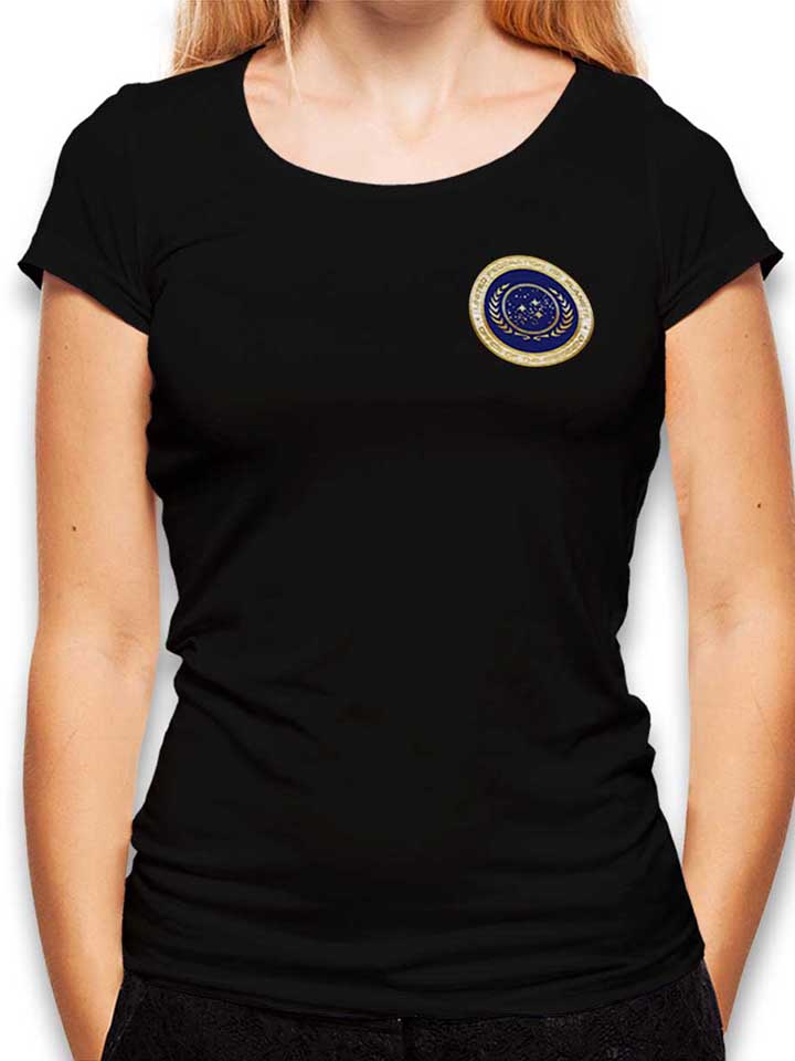 united-federation-of-planets-chest-print-damen-t-shirt schwarz 1