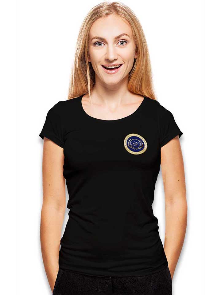 united-federation-of-planets-chest-print-damen-t-shirt schwarz 2
