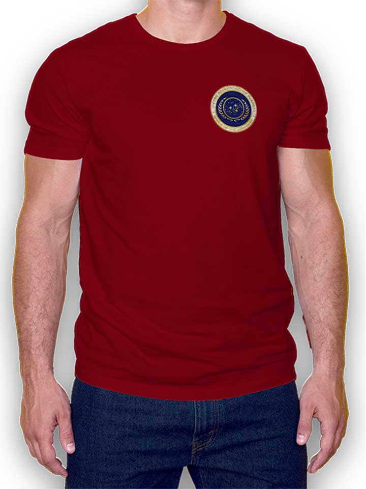 United Federation Of Planets Chest Print T-Shirt maroon L
