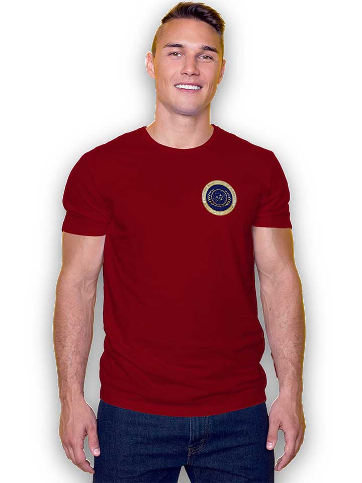 united-federation-of-planets-chest-print-t-shirt bordeaux 2
