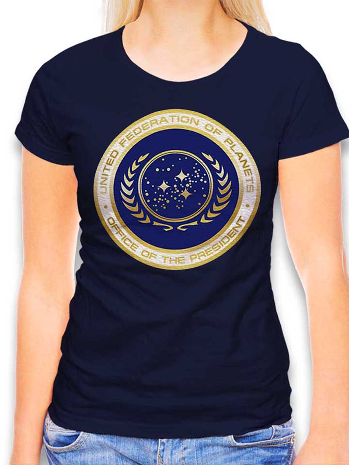 United Federation Of Planets Damen T-Shirt dunkelblau L