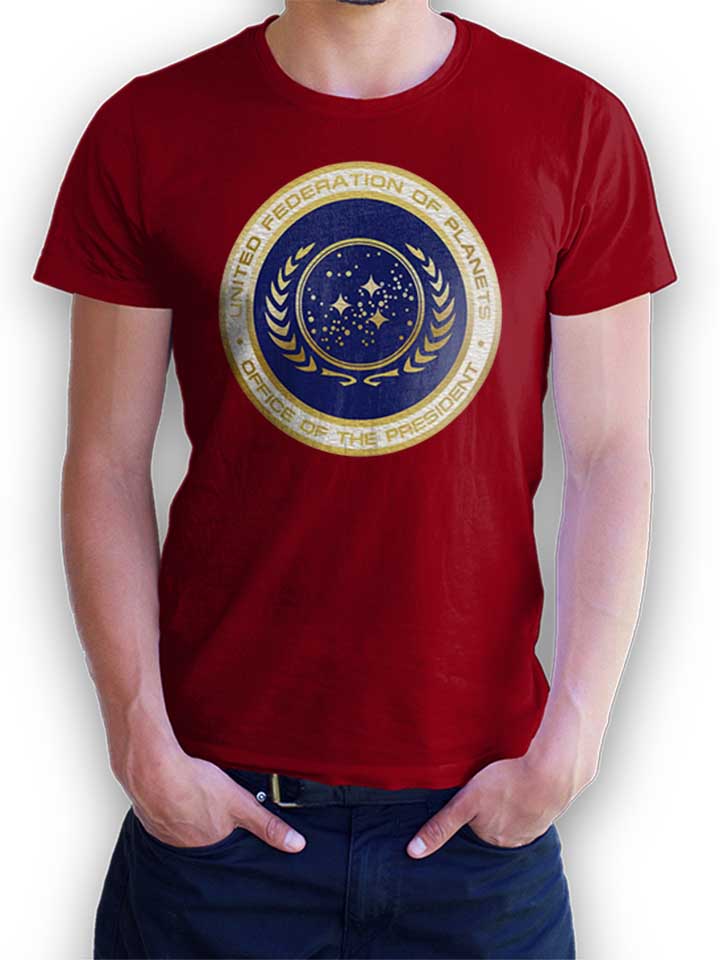 United Federation Of Planets T-Shirt bordeaux L