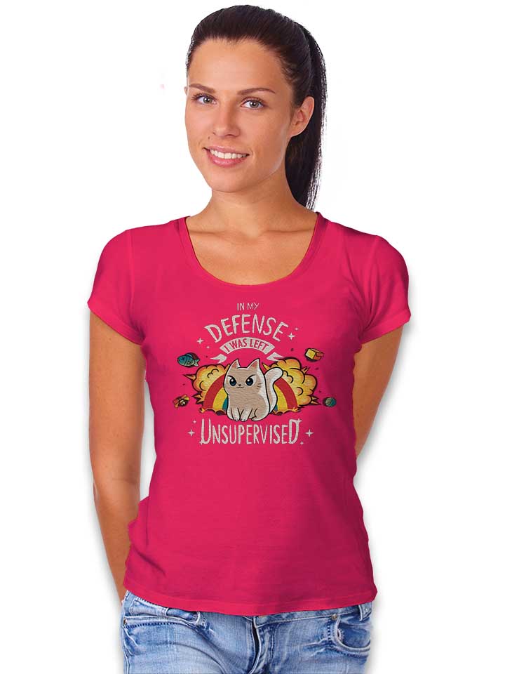 unsupervised-cat-damen-t-shirt fuchsia 2