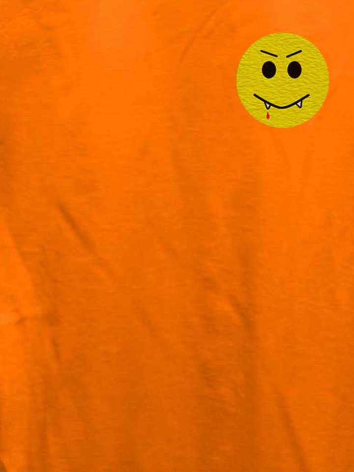 vampir-smiley-chest-print-damen-t-shirt orange 4
