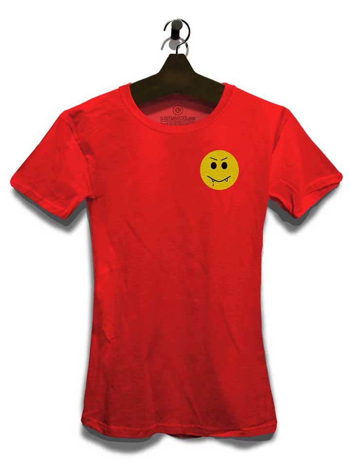 vampir-smiley-chest-print-damen-t-shirt rot 3