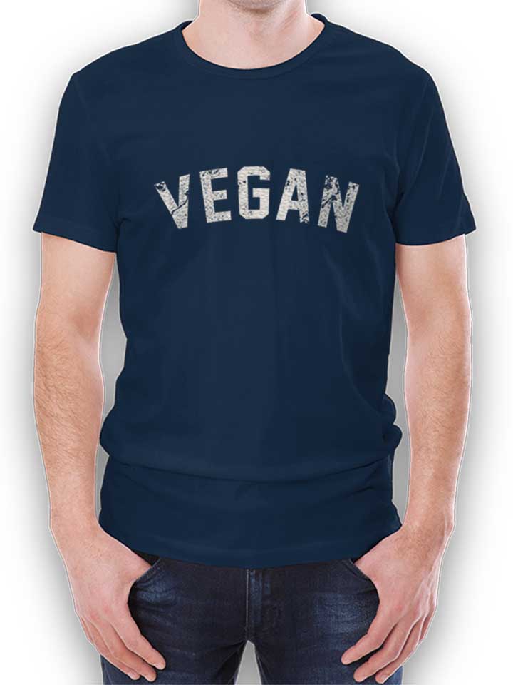 Vegan Vintage T-Shirt dunkelblau L