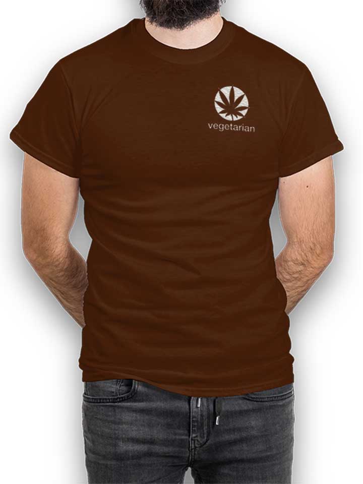 vegetarian-chest-print-t-shirt braun 1