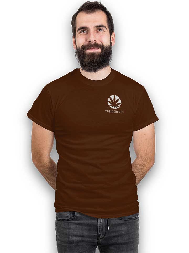 vegetarian-chest-print-t-shirt braun 2
