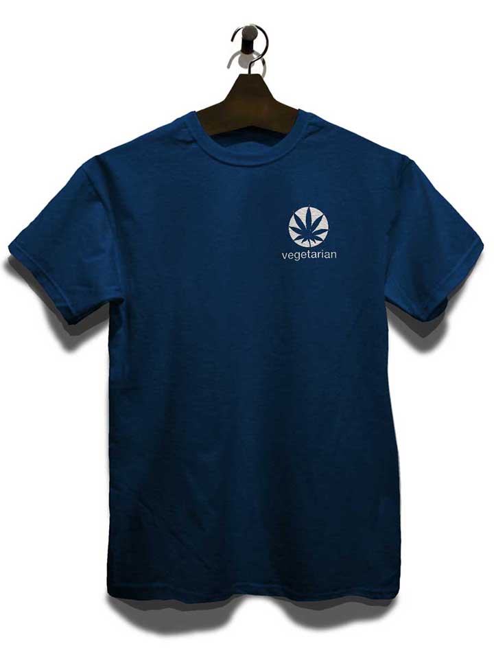 vegetarian-chest-print-t-shirt dunkelblau 3
