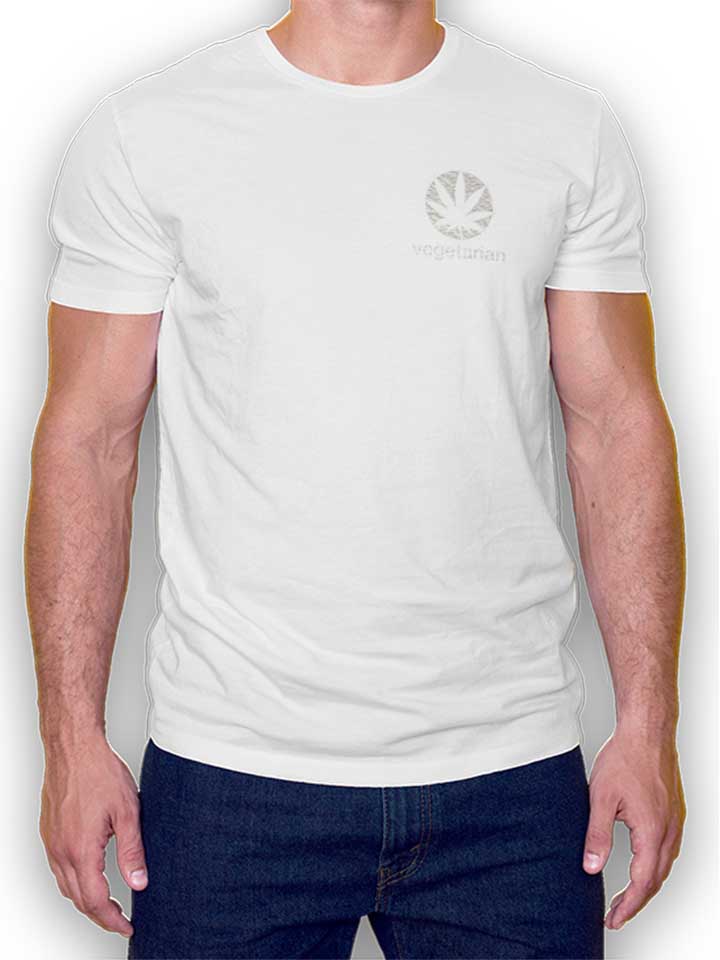 Vegetarian Chest Print T-Shirt bianco L
