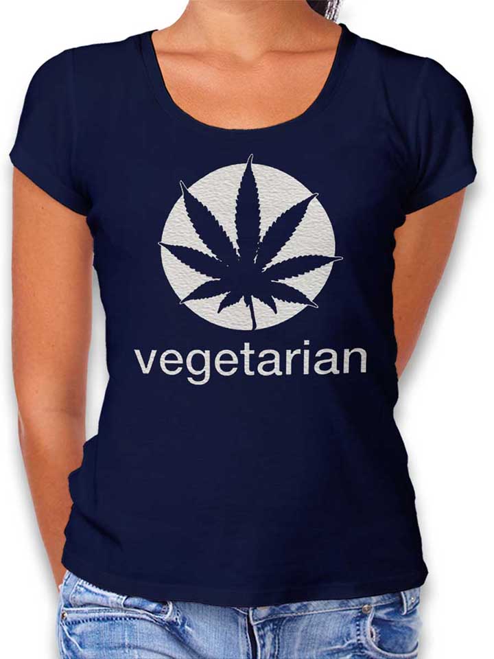 Vegetarian Womens T-Shirt deep-navy L