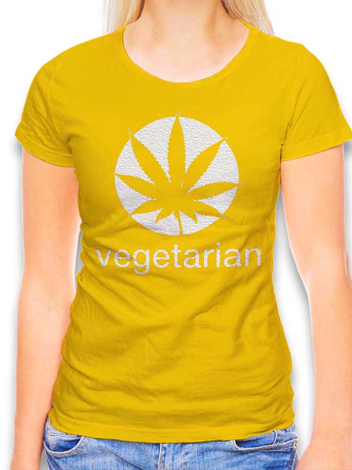 Vegetarian Womens T-Shirt yellow L